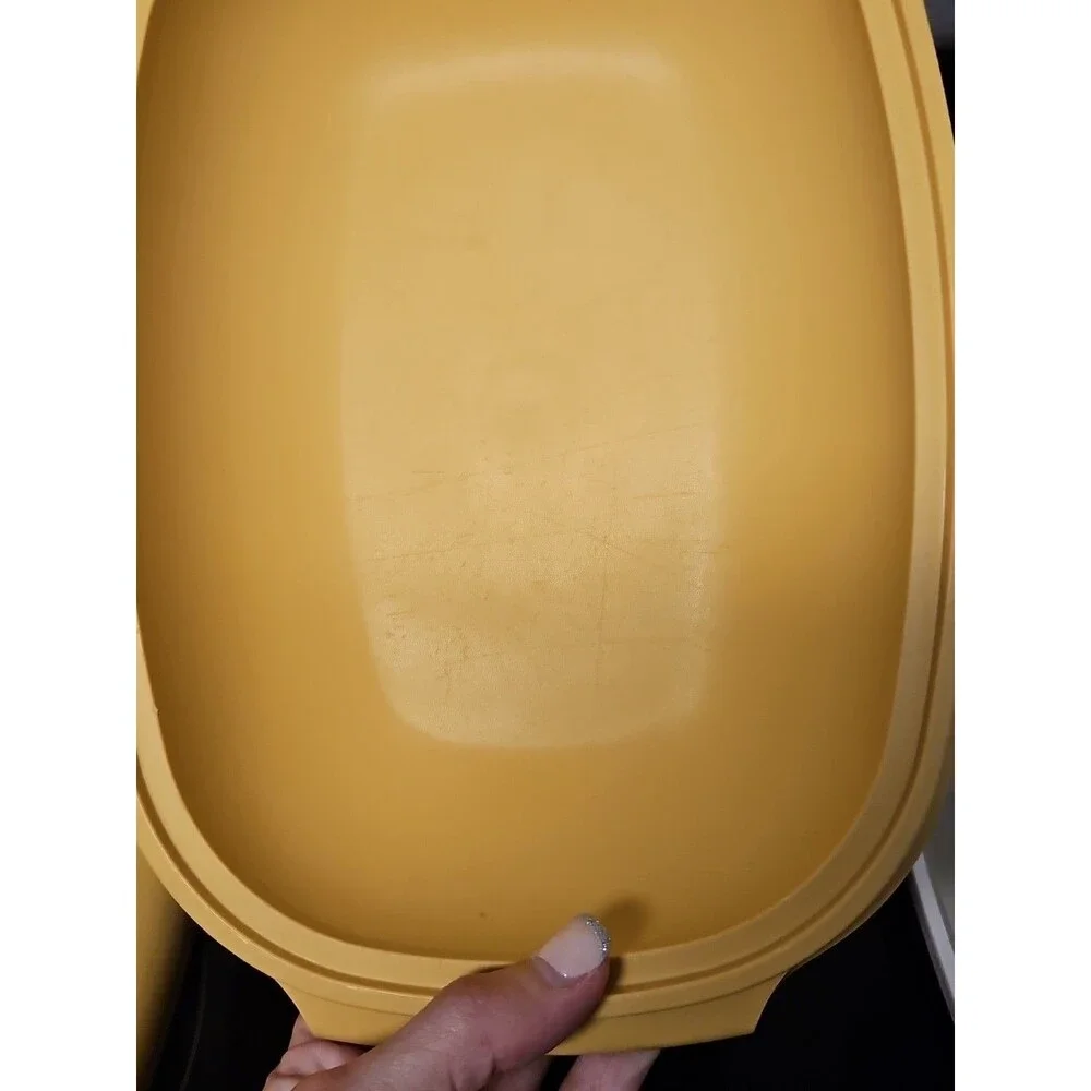 Vintage Tupperware Microwave Steamer #1273 Harvest Gold 3 Piece Set